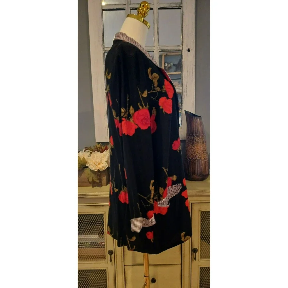 Connections Vintage Women's Long Floral Blazer Jacket Office Work Modest Church - Picture 8 of 12